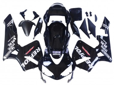 2003-2004 Honda CBR600RR Motorcycle Fairings - Glossy Black White Repsol Canada for Sale