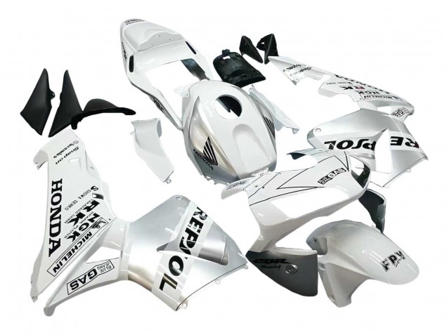 2003-2004 Honda CBR600RR Motorcycle Fairings - White Silver Black Repsol Canada for Sale