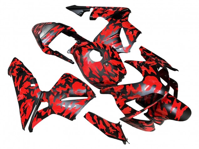 2003-2004 Honda CBR600RR Motorcycle Fairings - Black Red Grey Camouflage Canada for Sale
