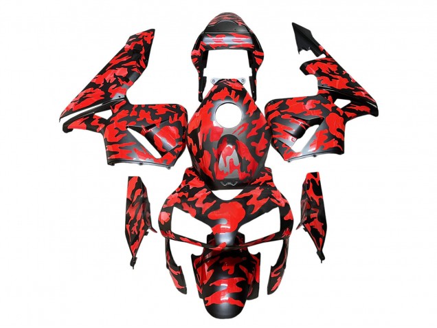 2003-2004 Honda CBR600RR Motorcycle Fairings - Black Red Grey Camouflage Canada for Sale
