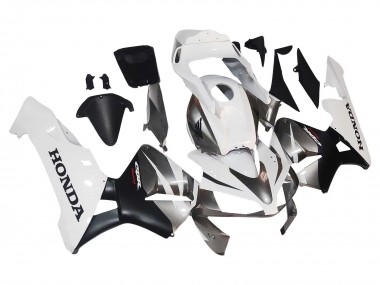 2003-2004 Honda CBR600RR Motorcycle Fairings - White Matte Black Racing Canada for Sale