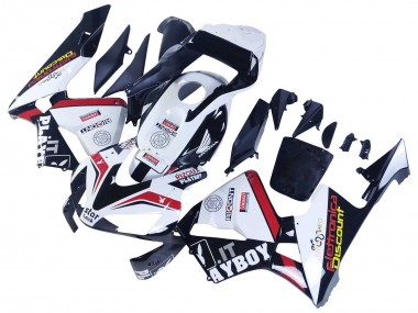 2003-2004 Honda CBR600RR Motorcycle Fairings - White Red Glossy Black DENSO Rimont Canada for Sale