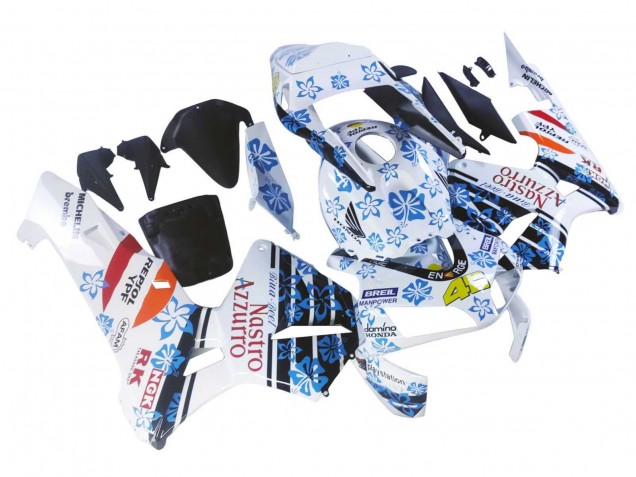 2003-2004 Honda CBR600RR Motorcycle Fairings - White Blue Red Nastro Azzurro 46 Canada for Sale