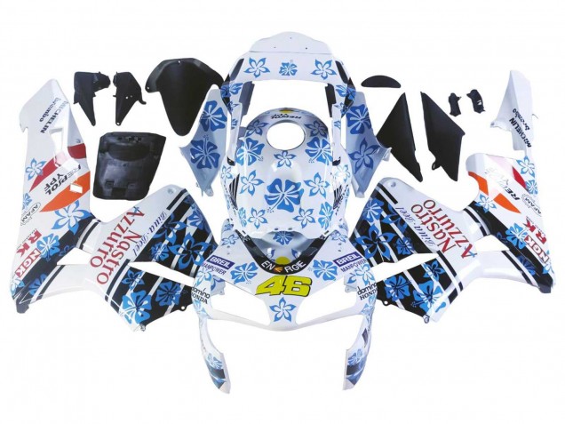 2003-2004 Honda CBR600RR Motorcycle Fairings - White Blue Red Nastro Azzurro 46 Canada for Sale