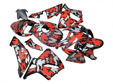 2005-2006 Honda CBR600RR Motorcycle Fairings - Black with Red Grey Camouflage Canada for Sale