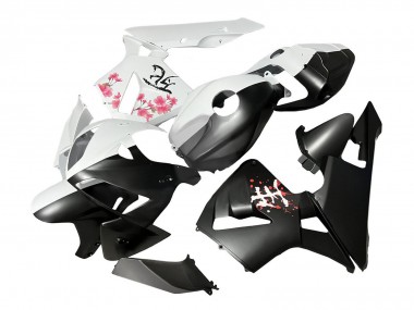 2005-2006 Honda CBR600RR Motorcycle Fairings - Black White with Cherry Blossom Canada for Sale