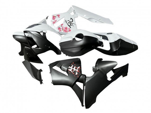 2005-2006 Honda CBR600RR Motorcycle Fairings - Black White with Cherry Blossom Canada for Sale