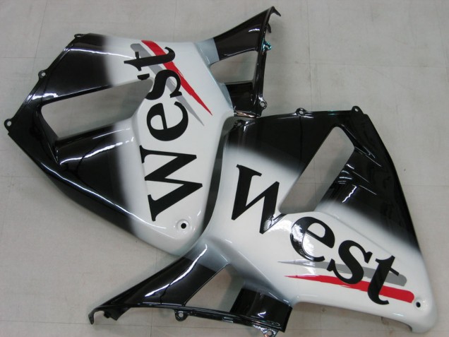 2005-2006 Honda CBR600RR Motorcycle Fairings - Glossy Black White West Canada for Sale