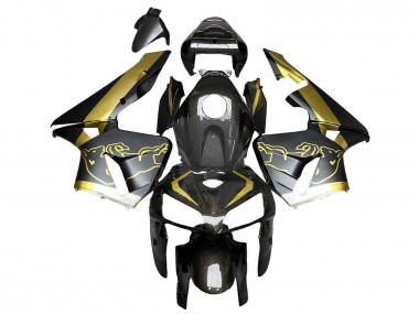 2005-2006 Honda CBR600RR Motorcycle Fairings - Black Gold Carbon Fiber Canada for Sale