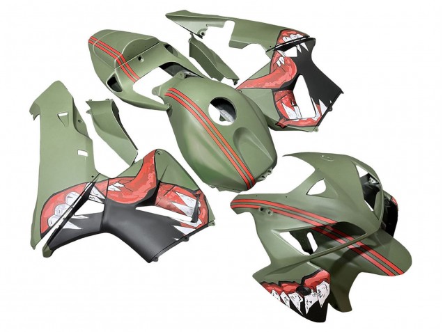 2005-2006 Honda CBR600RR Motorcycle Fairings - Green Red Shark Canada for Sale