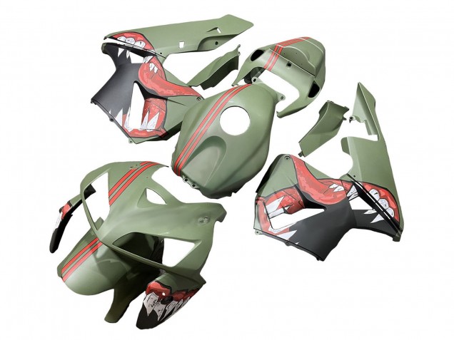 2005-2006 Honda CBR600RR Motorcycle Fairings - Green Red Shark Canada for Sale