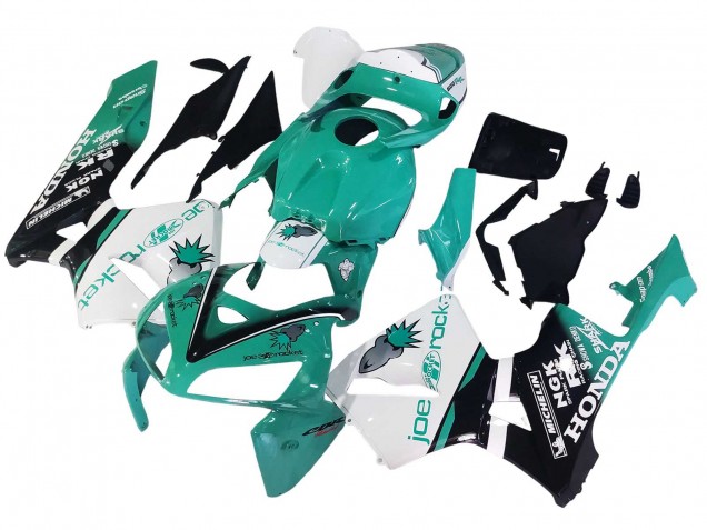 2005-2006 Honda CBR600RR Motorcycle Fairings - Light Green White Glossy Black Joe Rocket Canada for Sale
