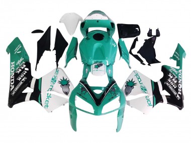2005-2006 Honda CBR600RR Motorcycle Fairings - Light Green White Glossy Black Joe Rocket Canada for Sale