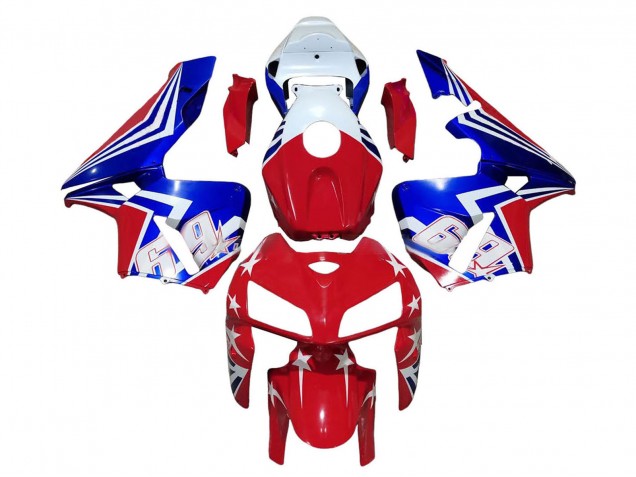 2005-2006 Honda CBR600RR Motorcycle Fairings - Red White Blue 69 Canada for Sale