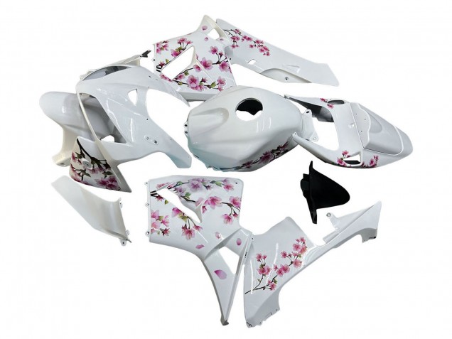 2005-2006 Honda CBR600RR Motorcycle Fairings - White with Cherry Blossom Canada for Sale