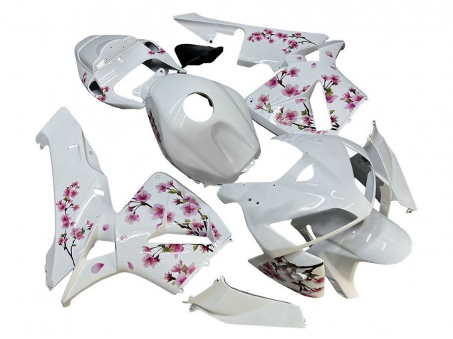 2005-2006 Honda CBR600RR Motorcycle Fairings - White with Cherry Blossom Canada for Sale