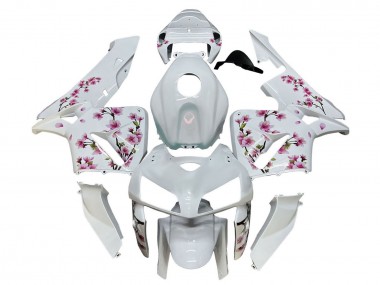 2005-2006 Honda CBR600RR Motorcycle Fairings - White with Cherry Blossom Canada for Sale
