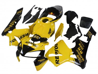 2005-2006 Honda CBR600RR Motorcycle Fairings - Yellow Black Repsol Canada for Sale
