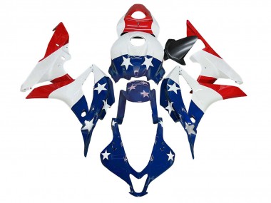 2007-2008 Honda CBR600RR Motorcycle Fairings - White Blue Red Star Canada for Sale