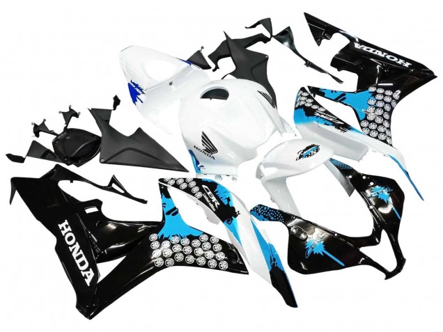 2007-2008 Honda CBR600RR Motorcycle Fairings - White Light Blue Glossy Black Canada for Sale