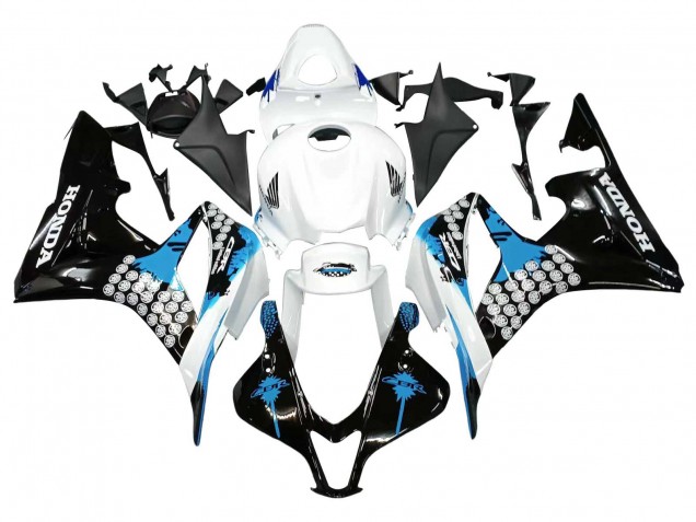 2007-2008 Honda CBR600RR Motorcycle Fairings - White Light Blue Glossy Black Canada for Sale