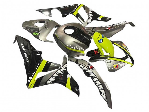 2007-2008 Honda CBR600RR Motorcycle Fairings - Grey Fluorescent Yellow Shark Canada for Sale