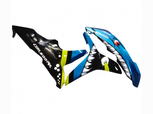 2007-2008 Honda CBR600RR Motorcycle Fairings - Green Yellow Glossy Black Shark 46 Canada for Sale