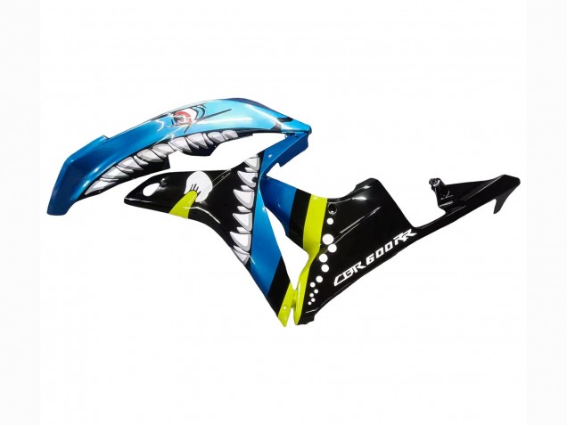 2007-2008 Honda CBR600RR Motorcycle Fairings - Green Yellow Glossy Black Shark 46 Canada for Sale