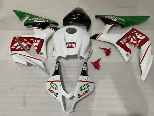 2007-2008 Honda CBR600RR Motorcycle Fairings - White Green Red Castrol Canada for Sale