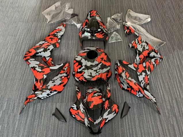 2007-2008 Honda CBR600RR Motorcycle Fairings - Red Grey Camouflage Canada for Sale