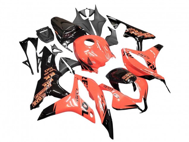 2007-2008 Honda CBR600RR Motorcycle Fairings - Orange Glossy Black Repsol Canada for Sale