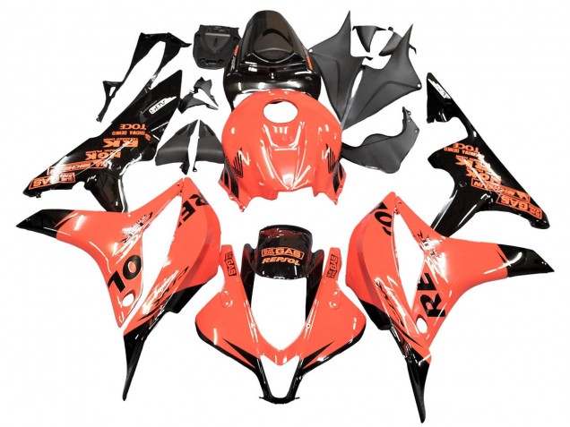 2007-2008 Honda CBR600RR Motorcycle Fairings - Orange Glossy Black Repsol Canada for Sale