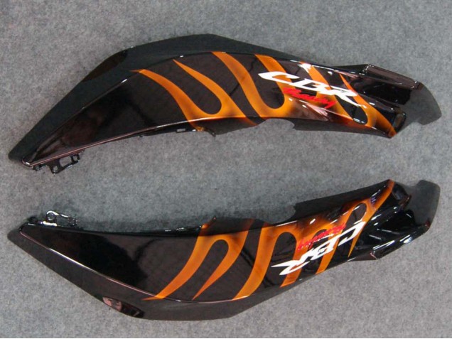 2007-2008 Honda CBR600RR Motorcycle Fairings - Glossy Black Orange Flame Canada for Sale