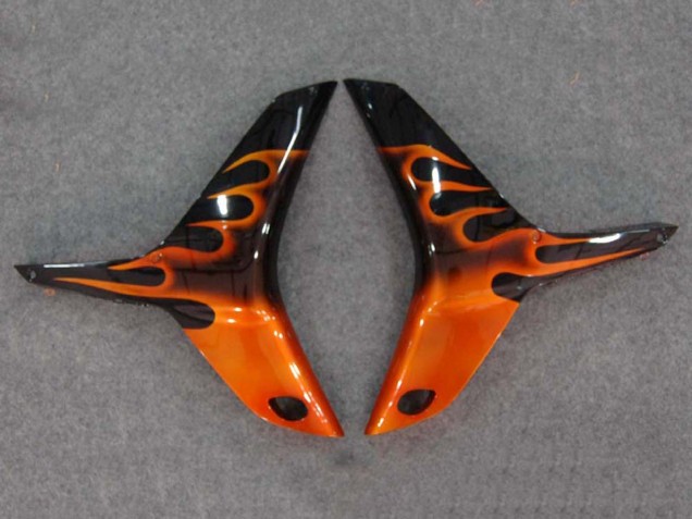 2007-2008 Honda CBR600RR Motorcycle Fairings - Glossy Black Orange Flame Canada for Sale