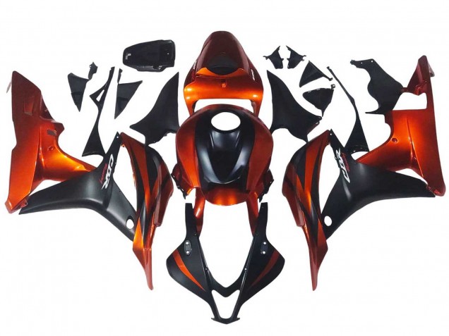 2007-2008 Honda CBR600RR Motorcycle Fairing - Orange Matte Black Canada for Sale