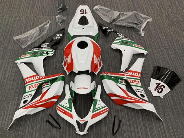 2007-2008 Honda CBR600RR Motorcycle Fairings - White Red Green Glossy Black Castrol 16 Canada for Sale
