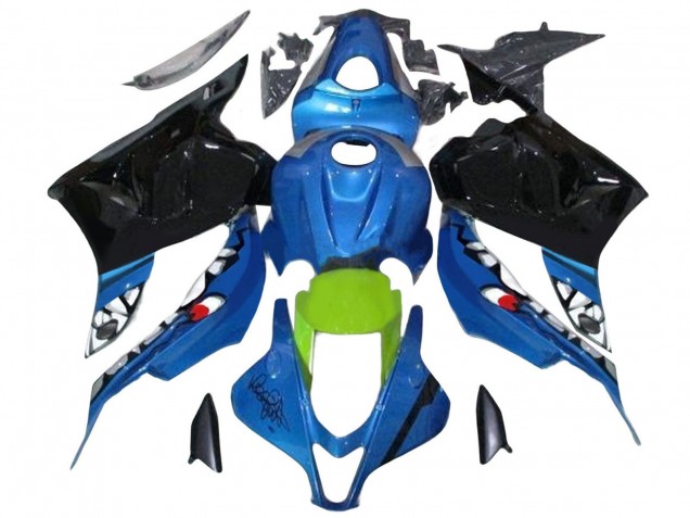 2009-2012 Honda CBR600RR Motorcycle Fairings - Blue Green Glossy Black Shark Canada for Sale