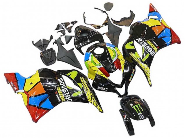 2009-2012 Honda CBR600RR Motorcycle Fairings - Black Multicolor MoviStar Canada for Sale