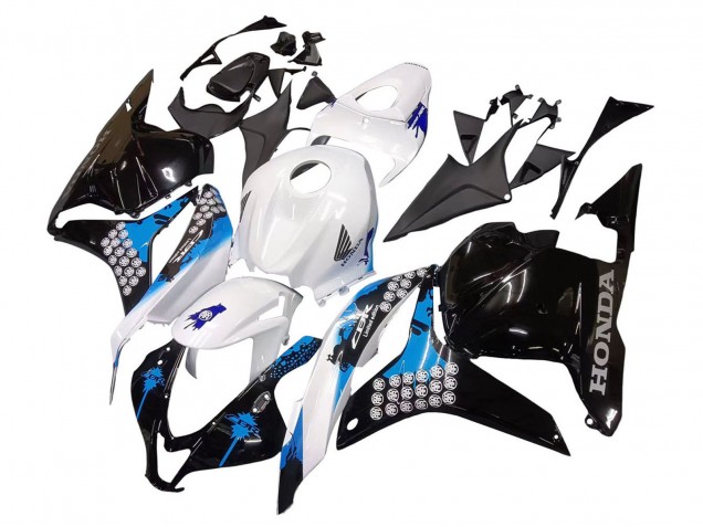 2009-2012 Honda CBR600RR Motorcycle Fairings Kit - White Blue Glossy Black Canada for Sale