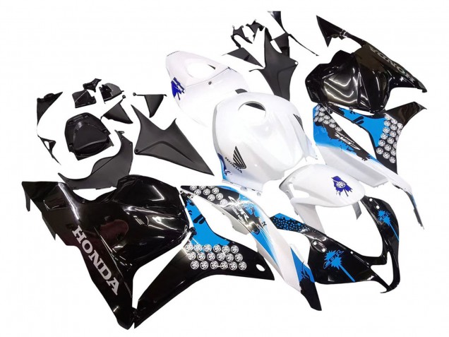 2009-2012 Honda CBR600RR Motorcycle Fairings Kit - White Blue Glossy Black Canada for Sale
