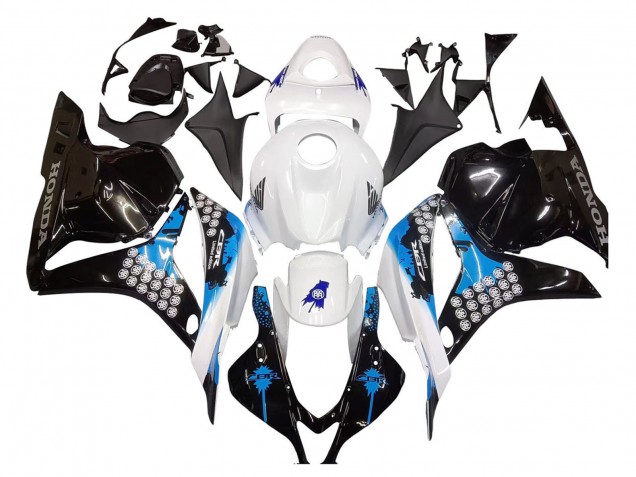 2009-2012 Honda CBR600RR Motorcycle Fairings Kit - White Blue Glossy Black Canada for Sale