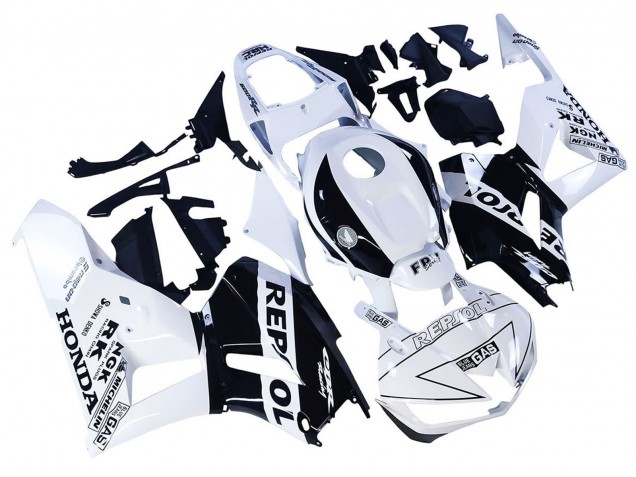 2013-2023 Honda CBR600RR Motorcycle Fairings - White Glossy Black Repsol Canada for Sale