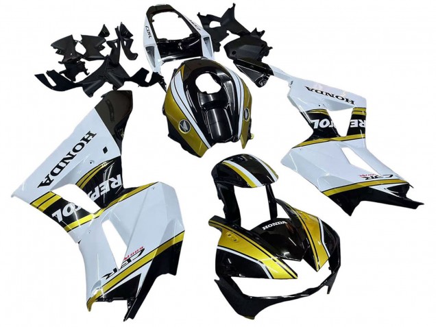 2013-2023 Honda CBR600RR Motorcycle Fairings - White Gold Glossy Black Repsol Canada for Sale