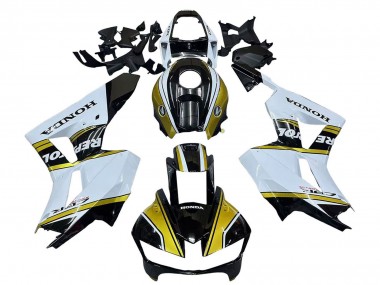 2013-2023 Honda CBR600RR Motorcycle Fairings - White Gold Glossy Black Repsol Canada for Sale