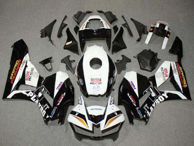 2013-2023 Honda CBR600RR Motorcycle Fairings - White Gold Glossy Black HRC Canada for Sale