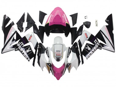 2004-2005 Kawasaki ZX10R Motorcycle Fairings - Black Pink White Playboy Motul Canada for Sale