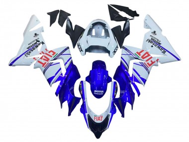 2004-2005 Kawasaki ZX10R Motorcycle Fairings - Glossy Blue White Fiat Motul Canada for Sale