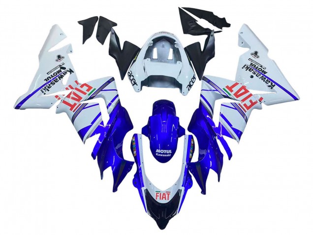 2004-2005 Kawasaki ZX10R Motorcycle Fairings - Glossy Blue White Fiat Motul Canada for Sale