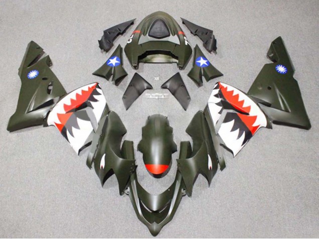 2004-2005 Kawasaki ZX10R Motorcycle Fairings - Silver Black Ninja Canada for Sale