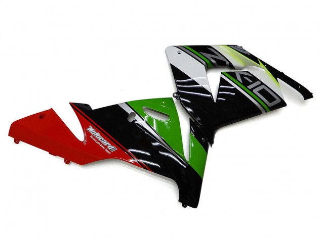 2004-2005 Kawasaki ZX10R Motorcycle Fairings - White Black Green Elf Canada for Sale